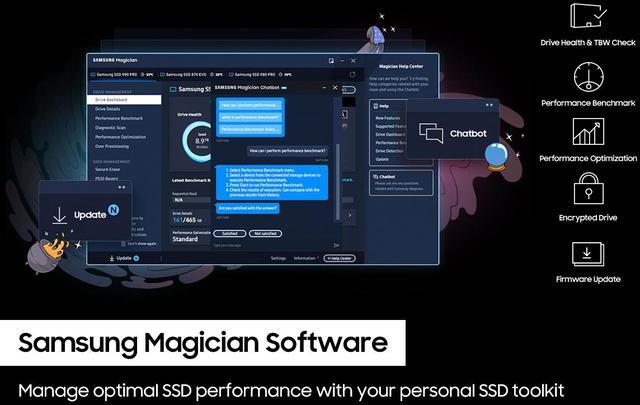 Alt view image 6 of 7 - SAMSUNG 990 PRO SSD 1TB PCIe 4.0 M.2 2280 Internal Solid State Hard Drive, Seq. Read Speeds Up to 7,450 MB/s for High End Computing, Gaming, and Heavy Duty Workstations, MZ-V9P1T0B/AM