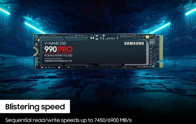 Alt view image 5 of 7 - SAMSUNG 990 PRO 2TB SSD, PCIe Gen4 M.2 2280, Seq. Read Speeds Up-to 7,450MB/s for High End Computing, Gaming, and Heavy Duty Workstations (MZ-V9P2T0B/AM) Non-Heatsink