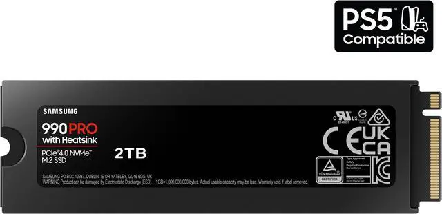 Alt view image 2 of 7 - SAMSUNG 990 PRO w/ Heatsink Gaming Package M.2 2280 2TB PCI-Express Gen 4.0 x4, NVMe 2.0 V7 V-NAND 3bit MLC Internal Solid State Drive (SSD) MZ-V9P2T0GW