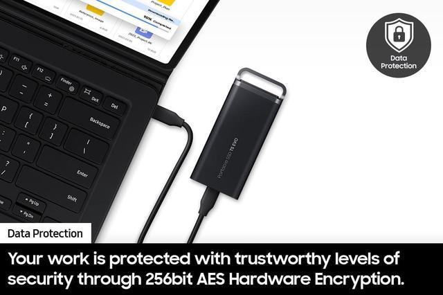 Alt view image 5 of 12 - SAMSUNG T5 EVO Portable SSD 8TB, USB 3.2 Gen 1 External Solid State Drive, Seq. Read Speeds Up to 460MB/s for Gaming and Content Creation, MU-PH8T0S/AM, Black