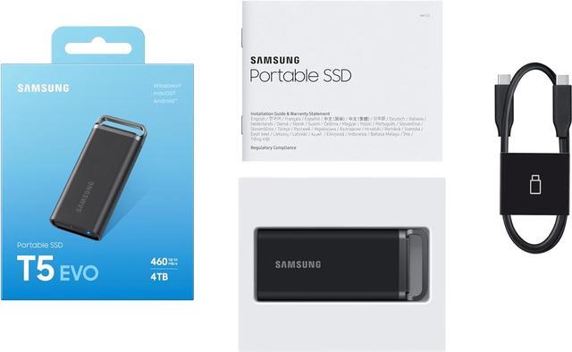 Alt view image 12 of 12 - SAMSUNG T5 EVO Portable SSD 4TB, USB 3.2 Gen 1 External Solid State Drive, Seq. Read Speeds Up to 460MB/s for Gaming and Content Creation, MU-PH4T0S/AM, Black
