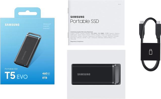 Alt view image 12 of 12 - SAMSUNG T5 EVO Portable SSD 8TB, USB 3.2 Gen 1 External Solid State Drive, Seq. Read Speeds Up to 460MB/s for Gaming and Content Creation, MU-PH8T0S/AM, Black
