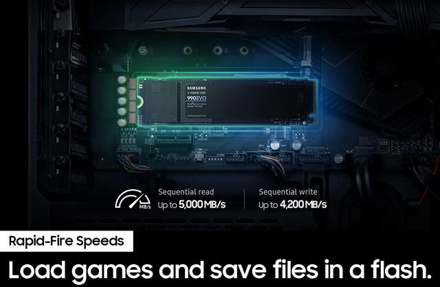 Alt view image 5 of 9 - SAMSUNG 990 EVO SSD 1TB, PCIe Gen 4x4 |  Gen 5x2 M.2 2280, Speeds Up-to 5,000MB/s,  Upgrade Storage for PC/Laptops, HMB  Technology and Intelligent Turbowrite (MZ-V9E1T0B/AM)