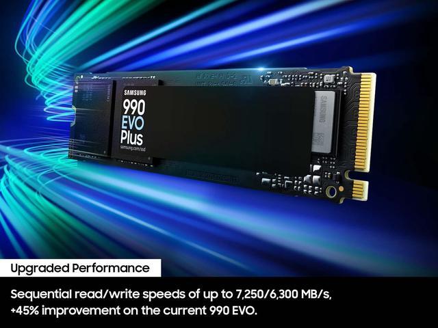 Alt view image 5 of 9 - SAMSUNG 990 EVO PLUS SSD 2TB, PCIe Gen 4x4 | Gen 5x2 M.2 2280, Speeds Up-to 7,250 MB/s, Upgrade Storage for PC/Laptops, HMB Technology and Intelligent Turbowrite 2.0 (MZ-V9S2T0B/AM)