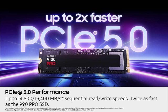 Alt view image 8 of 10 - SAMSUNG SSD 9100 PRO 2TB, PCIe 5.0x4 M.2 2280, Seq. Read Speeds Up to 14,800MB/s, Best for AI Computing, Gaming, and Heavy Duty Workstations (MZ- VAP2T0B/AM)