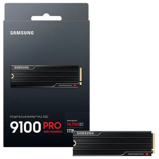 Alt view image 5 of 10 - SAMSUNG SSD 9100 PRO with Heatsink 1TB, PCIe 5.0x4 M.2 2280, Seq. Read Speeds Up to 14,800/13,400 MB/s, Best for AI Computing, Gaming, and Heavy Duty Workstations (MZ- VAP1T0CW)