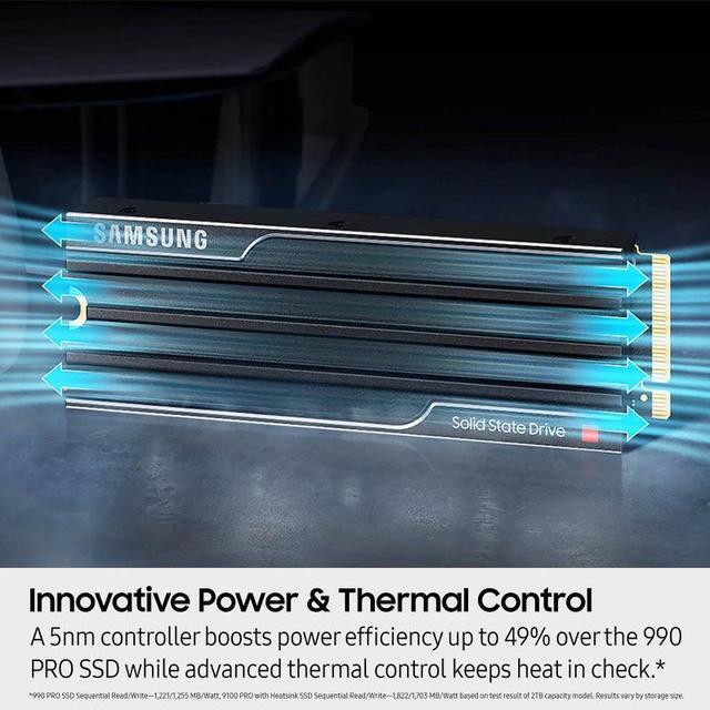 Alt view image 10 of 10 - SAMSUNG SSD 9100 PRO with Heatsink 4TB, PCIe 5.0x4 M.2 2280, Seq. Read Speeds Up to 14,800/13,400 MB/s, Best for AI Computing, Gaming, and Heavy Duty Workstations (MZ-VAP4T0CW)