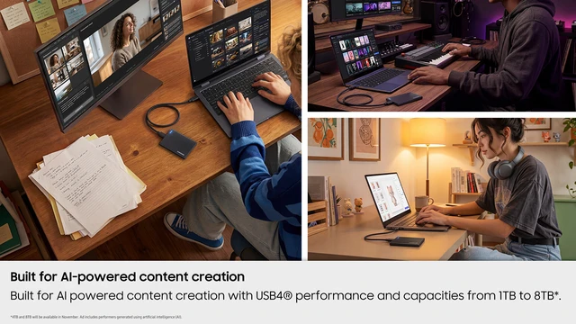 Alt view image 3 of 19 - SAMSUNG Portable SSD P7 1TB, Read/Write Speeds of up to 4000/3700 MB/s, Made for Creative Professionals, AI Content Producers, and Capacity Expanders (MU-PF1T0G/AM)