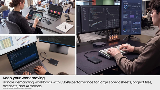 Alt view image 4 of 19 - SAMSUNG Portable SSD P7 1TB, Read/Write Speeds of up to 4000/3700 MB/s, Made for Creative Professionals, AI Content Producers, and Capacity Expanders (MU-PF1T0G/AM)