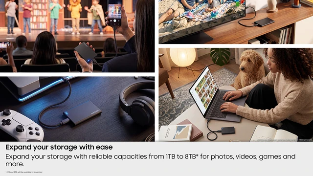 Alt view image 7 of 19 - SAMSUNG Portable SSD P7 1TB, Read/Write Speeds of up to 4000/3700 MB/s, Made for Creative Professionals, AI Content Producers, and Capacity Expanders (MU-PF1T0G/AM)