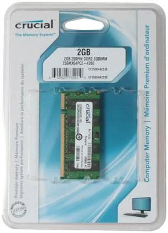 Main image of Crucial 2GB 200-Pin DDR2 SO-DIMM DDR2 533 (PC2 4200) Laptop Memory Model CT25664AC53E