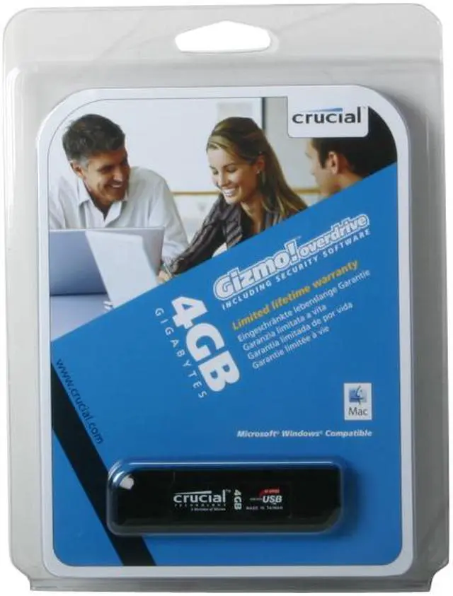 Alt view image 8 of 8 - Crucial Gizmo! 4GB Flash Drive (USB2.0 Portable) w/security software CT4GBUFDBLKHA0