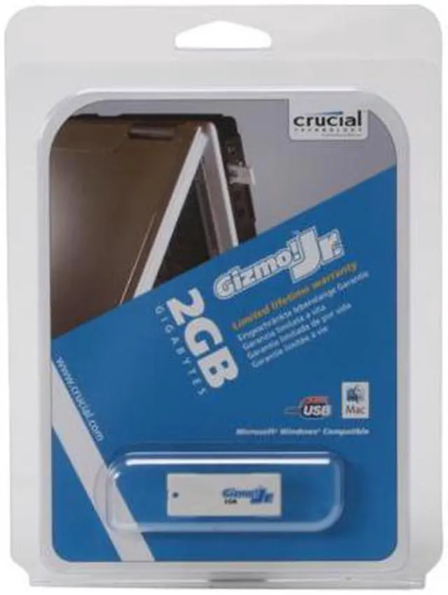 Alt view image 2 of 2 - Crucial Gizmo Jr 2GB Flash Drive (USB2.0 Portable) CT2GBUFDJNR000