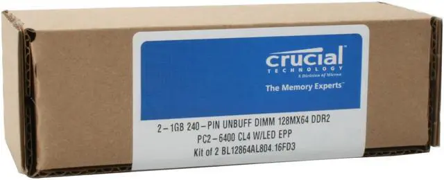 Alt view image 3 of 3 - Crucial Ballistix Tracer 2GB (2 x 1GB) DDR2 800 (PC2 6400) Dual Channel Kit Desktop Memory Model BL2KIT12864AL804
