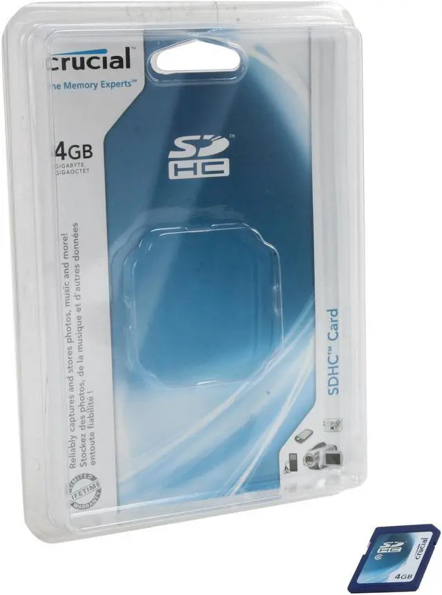 Alt view image 3 of 3 - Crucial 4GB Secure Digital High-Capacity (SDHC) Flash Card Model CT4GBSDHC