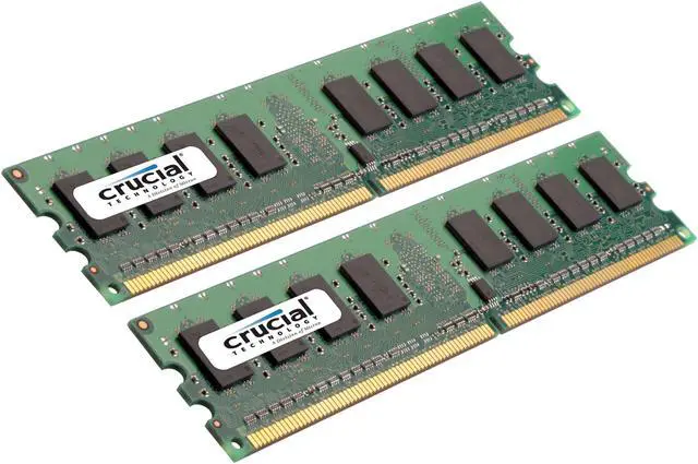 Main image of Crucial 1GB (2 x 512MB) DDR2 800 (PC2 6400) Dual Channel Kit Desktop Memory Model CT2KIT6464AA80E