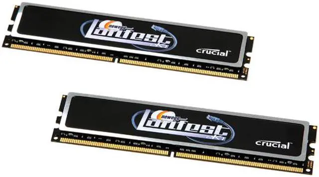 Main image of Crucial 2GB (2 x 1GB) DDR2 800 (PC2 6400) Dual Channel Kit Desktop Memory Model NE2KIT12864AL804