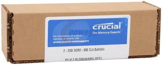 Alt view image 2 of 2 - Crucial Ballistix 4GB (2 x 2GB) DDR2 800 (PC2 6400) Dual Channel Kit Desktop Memory Model BL2KIT25664AA804