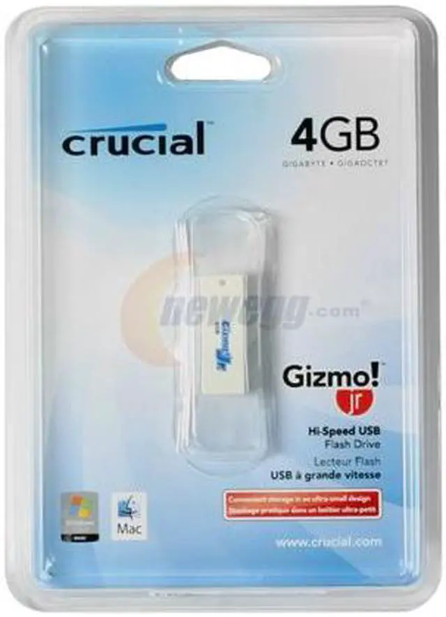 Alt view image 2 of 2 - Crucial Gizmo Jr 4GB Flash Drive (USB2.0 Portable) CT4GBUFDJNR000 OEM - OEM