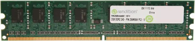 Main image of Rendition by Crucial 2GB DDR2 667 (PC2 5300) Desktop Memory Model RM25664AA667