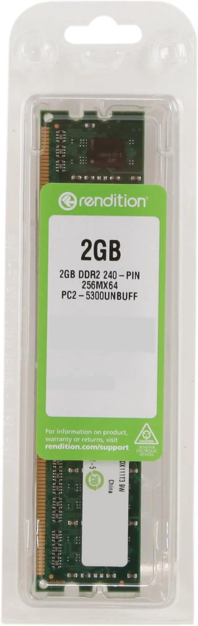 Alt view image 3 of 3 - Rendition by Crucial 2GB DDR2 667 (PC2 5300) Desktop Memory Model RM25664AA667