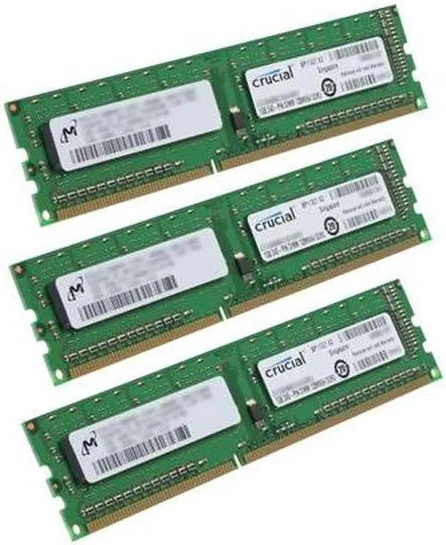 Main image of Crucial 3GB (3 x 1GB) DDR3 1333 (PC3 10600) Triple Channel Kit Desktop Memory Model CT3KIT12864BA1339