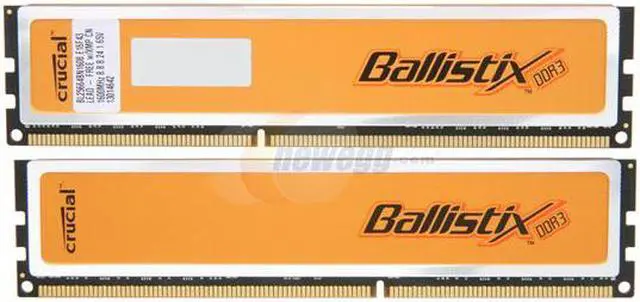 Alt view image 2 of 3 - Crucial Ballistix 6GB (3 x 2GB) DDR3 1600 (PC3 12800) Desktop Memory Model BL3KIT25664BN1608 - OEM