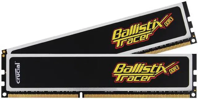 Main image of Crucial Ballistix Tracer 4GB (2 x 2GB) DDR3 1333 (PC3 10600) Dual Channel Kit Desktop Memory with LEDs Model BL2KIT25664TA1336