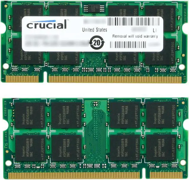 Alt view image 3 of 3 - Crucial 8GB (2 x 4GB) 200-Pin DDR2 SO-DIMM DDR2 667 (PC2 5300) Laptop Memory Model CT2KIT51264AC667