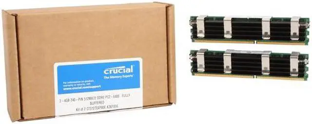 Alt view image 3 of 3 - Crucial 8GB (2 x 4GB) DDR2 800 (PC2 6400) ECC Fully Buffered Memory for Apple Model CT2KIT51272AP80E