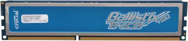 Main image of Crucial Ballistix Tracer 1GB DDR3 1333 (PC3 10600) Desktop Memory w/ Blue LEDs Model BL12864TB1337