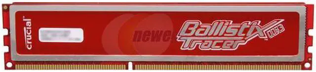 Main image of Crucial Ballistix Tracer 1GB DDR3 1333 (PC3 10600) Desktop Memory w/ Red LEDs Model BL12864TR1337