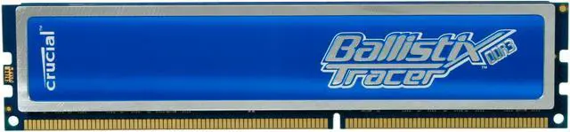 Main image of Crucial Ballistix Tracer 2GB DDR3 1600 (PC3 12800) Desktop Memory w/ Blue LEDs Model BL25664TB1608