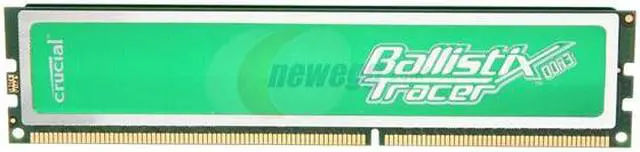 Main image of Crucial Ballistix Tracer 2GB DDR3 1333 (PC3 10600) Desktop Memory w/ Green LEDs Model BL25664TG1337
