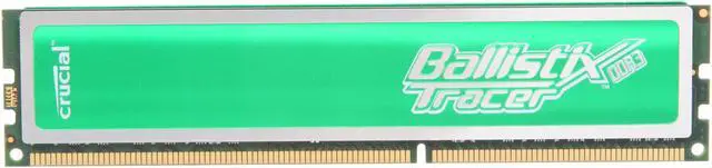 Main image of Crucial Ballistix Tracer 2GB DDR3 1600 (PC3 12800) Desktop Memory w/ Green LEDs Model BL25664TG1608