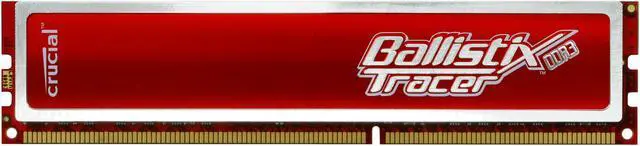 Main image of Crucial Ballistix Tracer 2GB DDR3 1600 (PC3 12800) Desktop Memory w/ Red LEDs Model BL25664TR1608