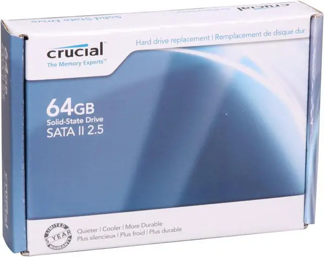 Main image of Crucial 2.5" 64GB SATA II MLC Internal Solid State Drive (SSD) CT64M225