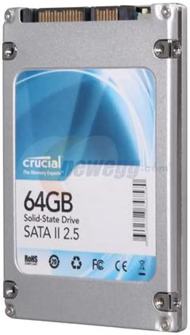 Alt view image 2 of 6 - Crucial 2.5" 64GB SATA II MLC Internal Solid State Drive (SSD) CT64M225