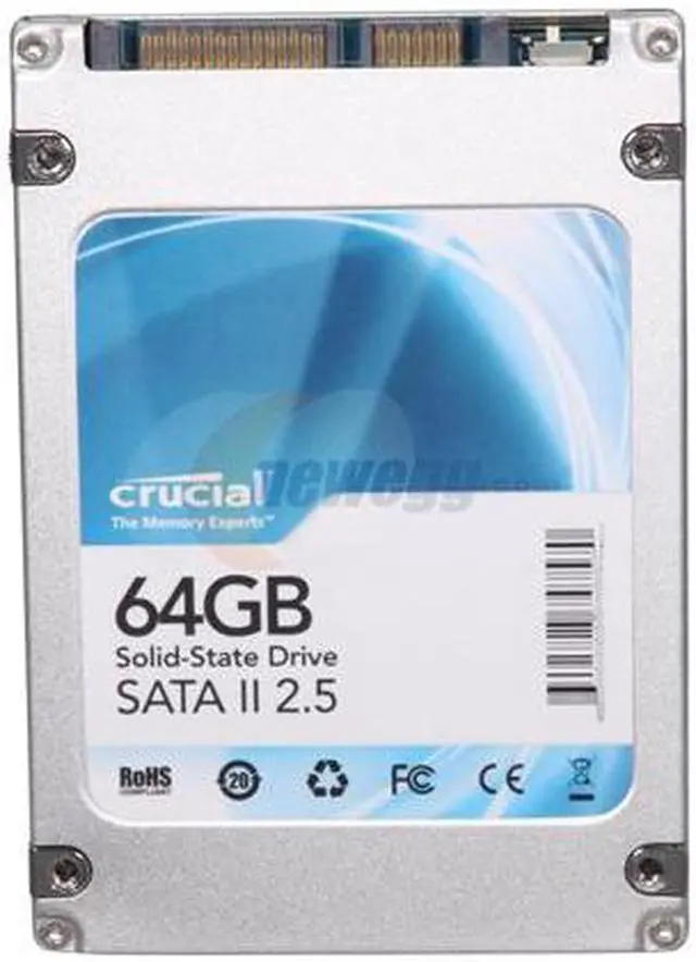 Alt view image 3 of 6 - Crucial 2.5" 64GB SATA II MLC Internal Solid State Drive (SSD) CT64M225