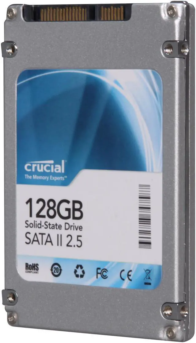 Alt view image 2 of 6 - Crucial 2.5" 128GB SATA II MLC Internal Solid State Drive (SSD) CT128M225