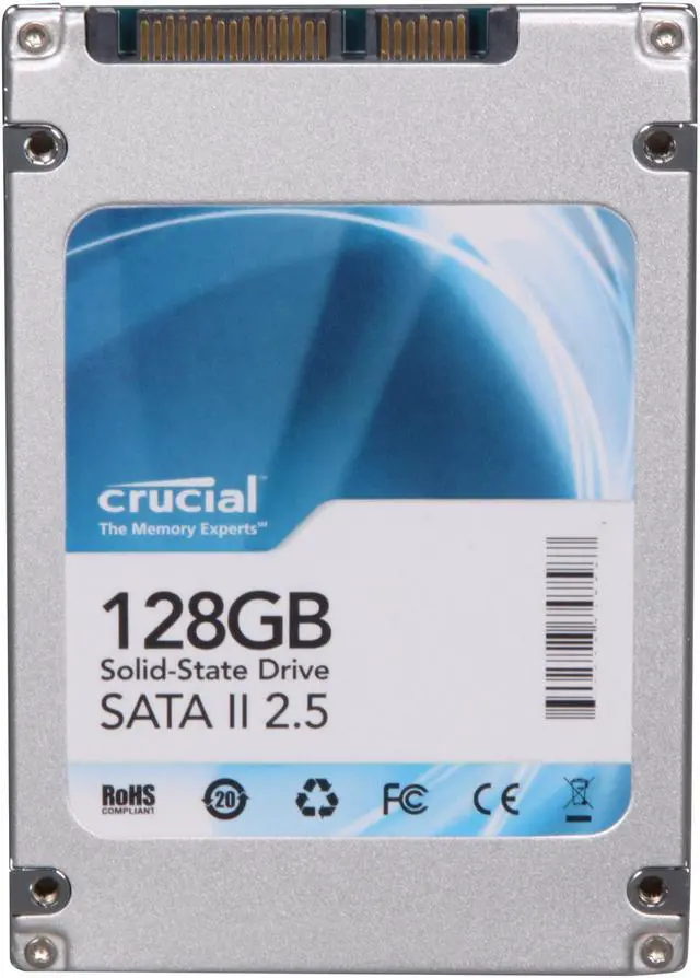 Alt view image 3 of 6 - Crucial 2.5" 128GB SATA II MLC Internal Solid State Drive (SSD) CT128M225