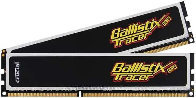 Main image of Crucial Ballistix Tracer 4GB (2 x 2GB) DDR3 1333 (PC3 10600) Desktop Memory w/ Red & Green LEDs Model BL2KIT25664TN1337
