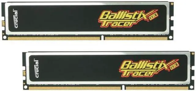 Alt view image 2 of 6 - Crucial Ballistix Tracer 4GB (2 x 2GB) DDR3 1333 (PC3 10600) Desktop Memory w/ Red & Green LEDs Model BL2KIT25664TN1337