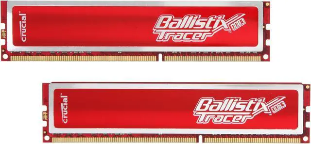 Main image of Crucial Ballistix Tracer 4GB (2 x 2GB) DDR3 1600 (PC3 12800) Desktop Memory w/ Red LEDs Model BL2KIT25664TR1608