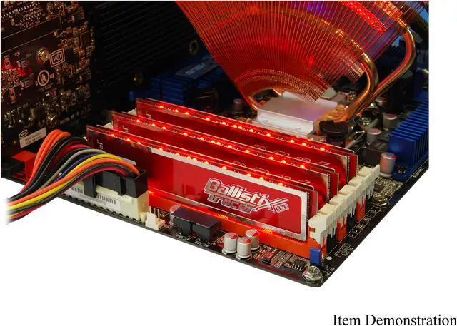 Alt view image 3 of 4 - Crucial Ballistix Tracer 4GB (2 x 2GB) DDR3 1600 (PC3 12800) Desktop Memory w/ Red LEDs Model BL2KIT25664TR1608