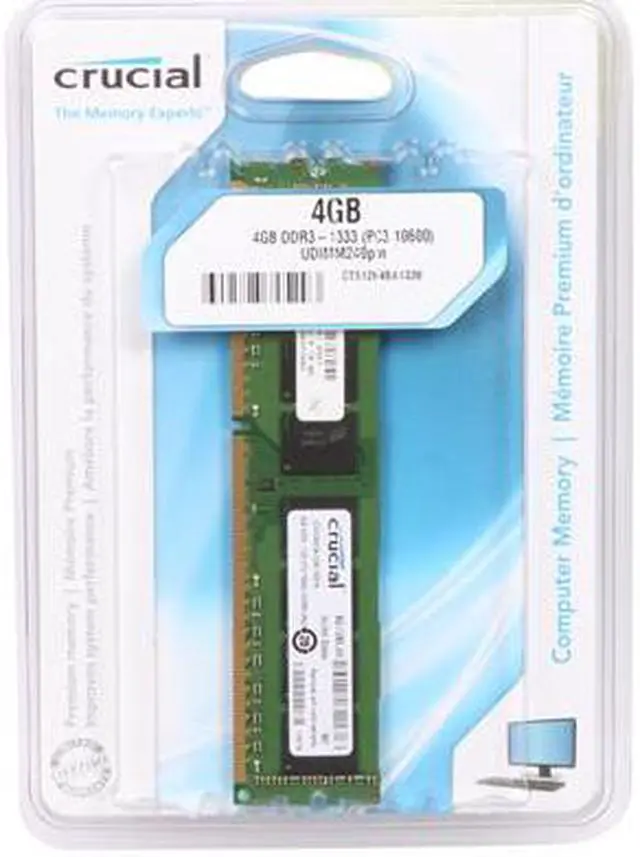 Alt view image 3 of 3 - Crucial 4GB 240-Pin PC RAM DDR3 1333 (PC3 10600) Desktop Memory Model CT51264BA1339
