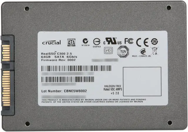 Alt view image 4 of 5 - Crucial RealSSD C300 2.5" 64GB SATA III MLC Internal Solid State Drive (SSD) CTFDDAC064MAG-1G1