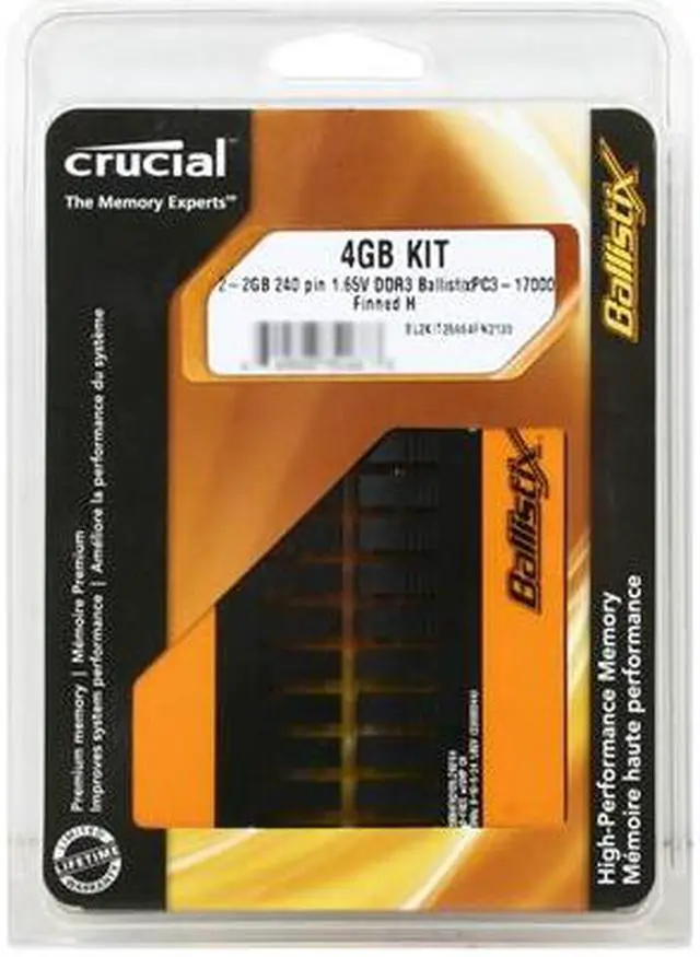 Alt view image 3 of 3 - Crucial Ballistix 4GB (2 x 2GB) DDR3 2133 (PC3 17000) Desktop Memory with Thermal Sensor Model BL2KIT25664FN2139