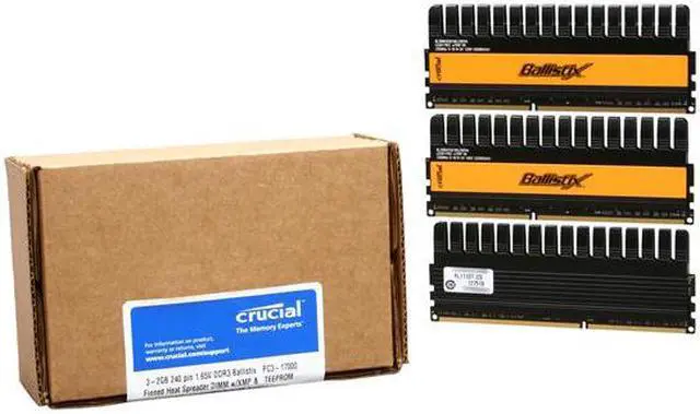Alt view image 3 of 3 - Crucial Ballistix 6GB (3 x 2GB) DDR3 2133 (PC3 17000) Desktop Memory with Thermal Sensor Model BL3KIT25664FN2139