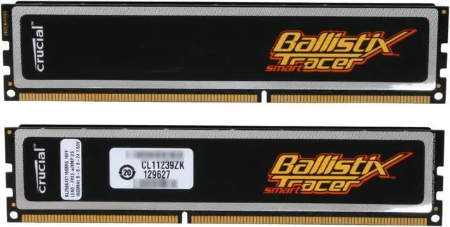Alt view image 2 of 3 - Crucial Ballistix Smart Tracer 4GB (2 x 2GB) DDR3 1600 (PC3 12800) Desktop Memory with Red/Green LEDs Model BL2KIT25664ST1608RG